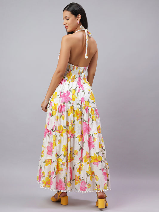 White & Yellow Floral Dress with Summer Feels