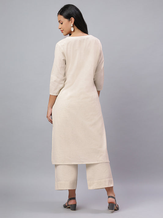 Floral Cotton Kurta Set with Pocket Power