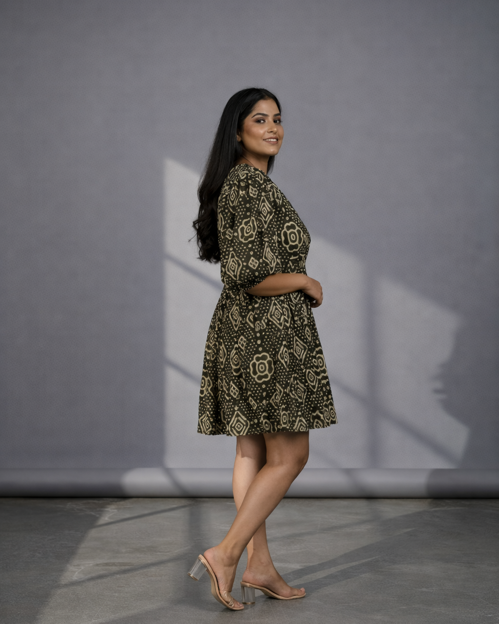 Aavinyaa Printed Cotton Dress - Weekend, Date, Holiday wear