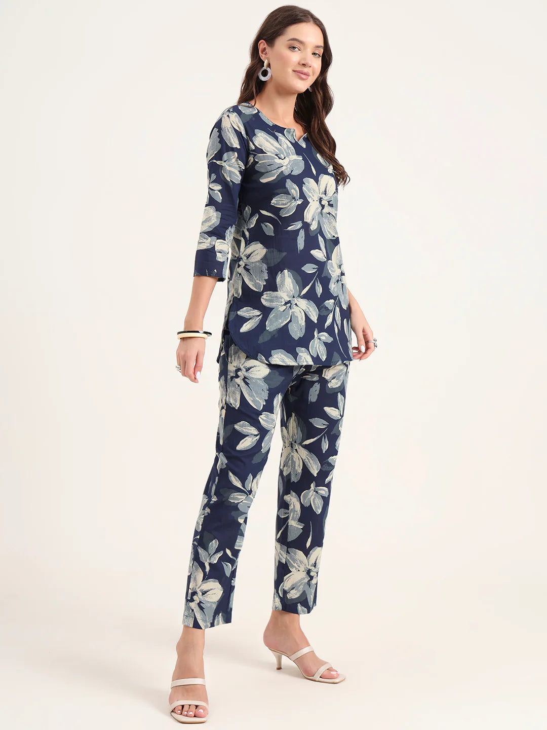 100% Cotton Blush Floral Kurta & Pants Co-ord Set for Women (Copy)