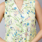 Leaf Print Cotton Co-ord Set for Women – Sleeveless Top & Pants