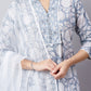 Blue Printed Cotton Kurta Set with Dupatta – Festive Wear for Women