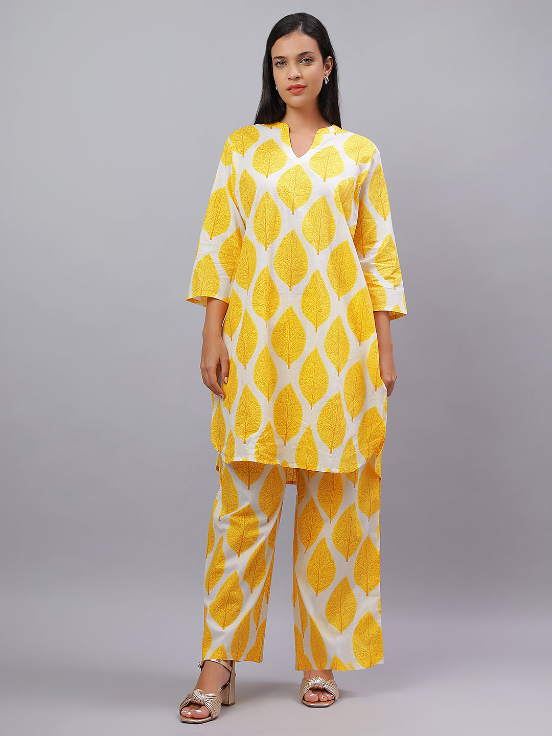 Bold Leaf Print Co-ord in Breezy Cotton