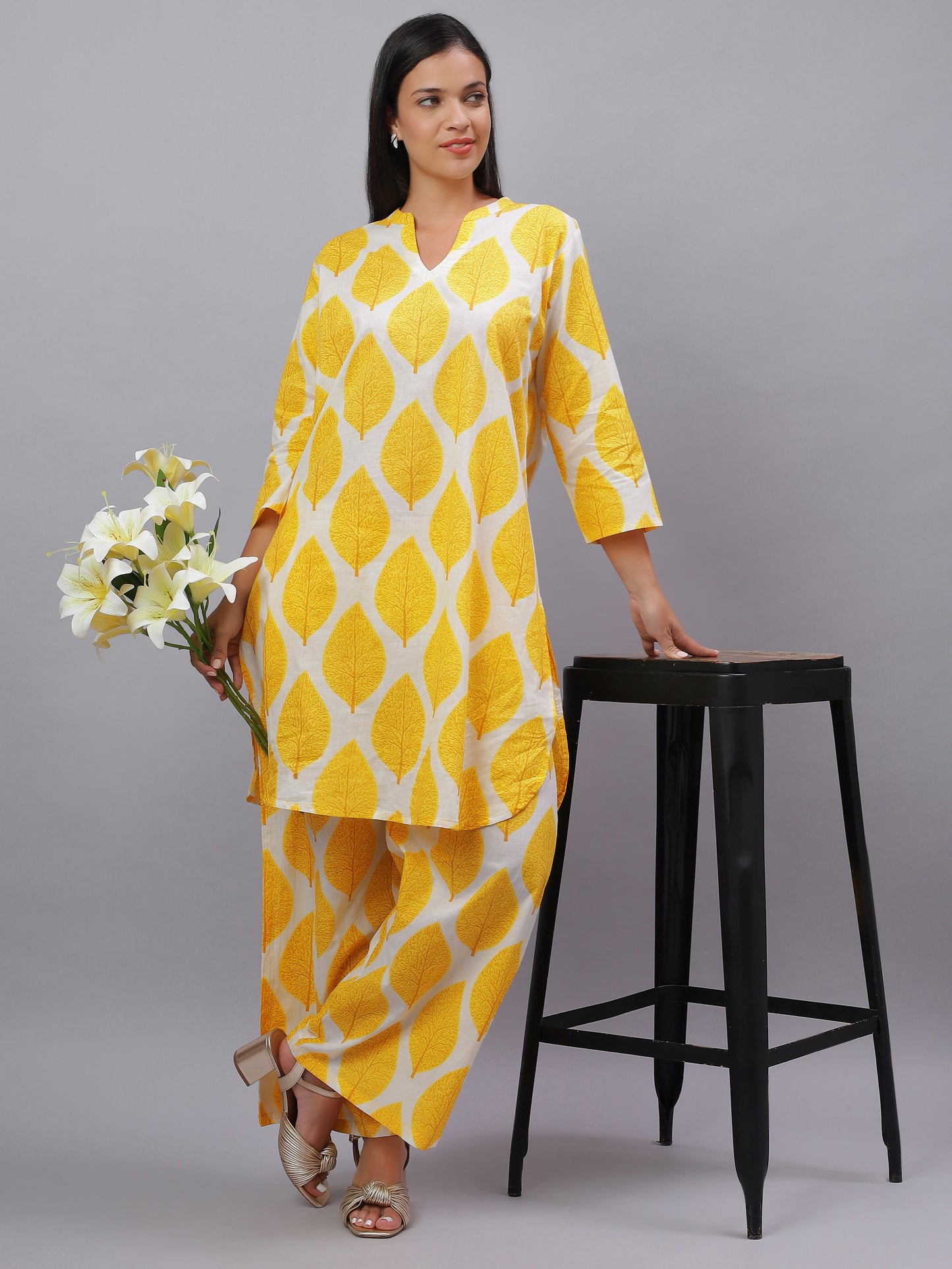 Bold Leaf Print Co-ord in Breezy Cotton