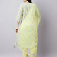 Yellow Floral Cotton Kurta Set with Gota-Patti Work & Dupatta