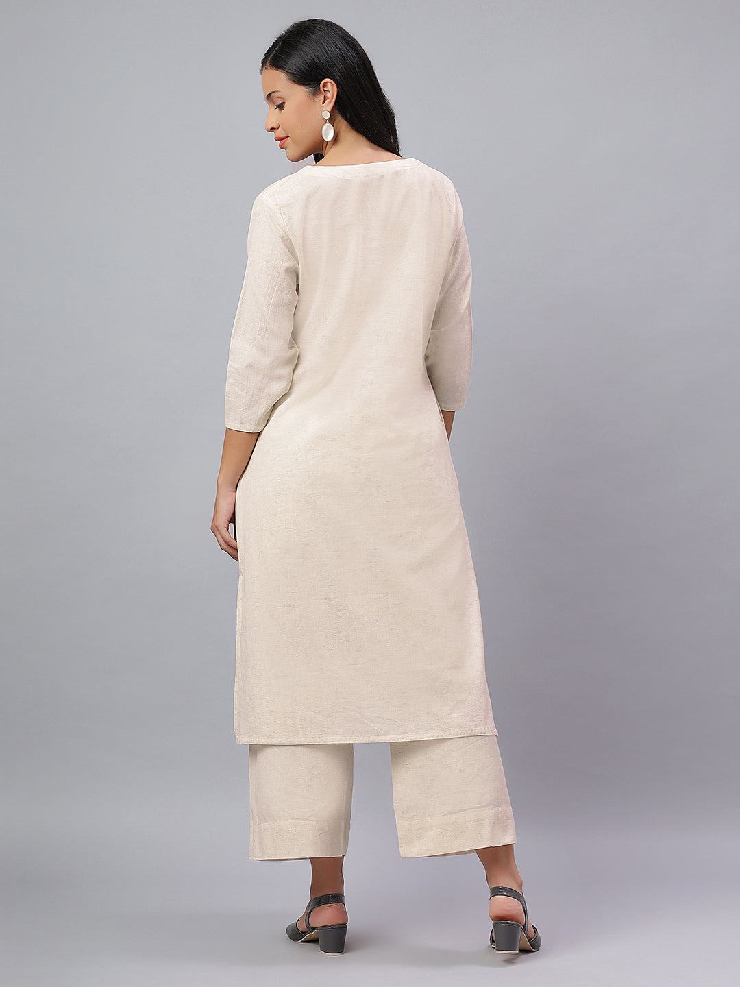 Floral Cotton Kurta Set with Pocket Power