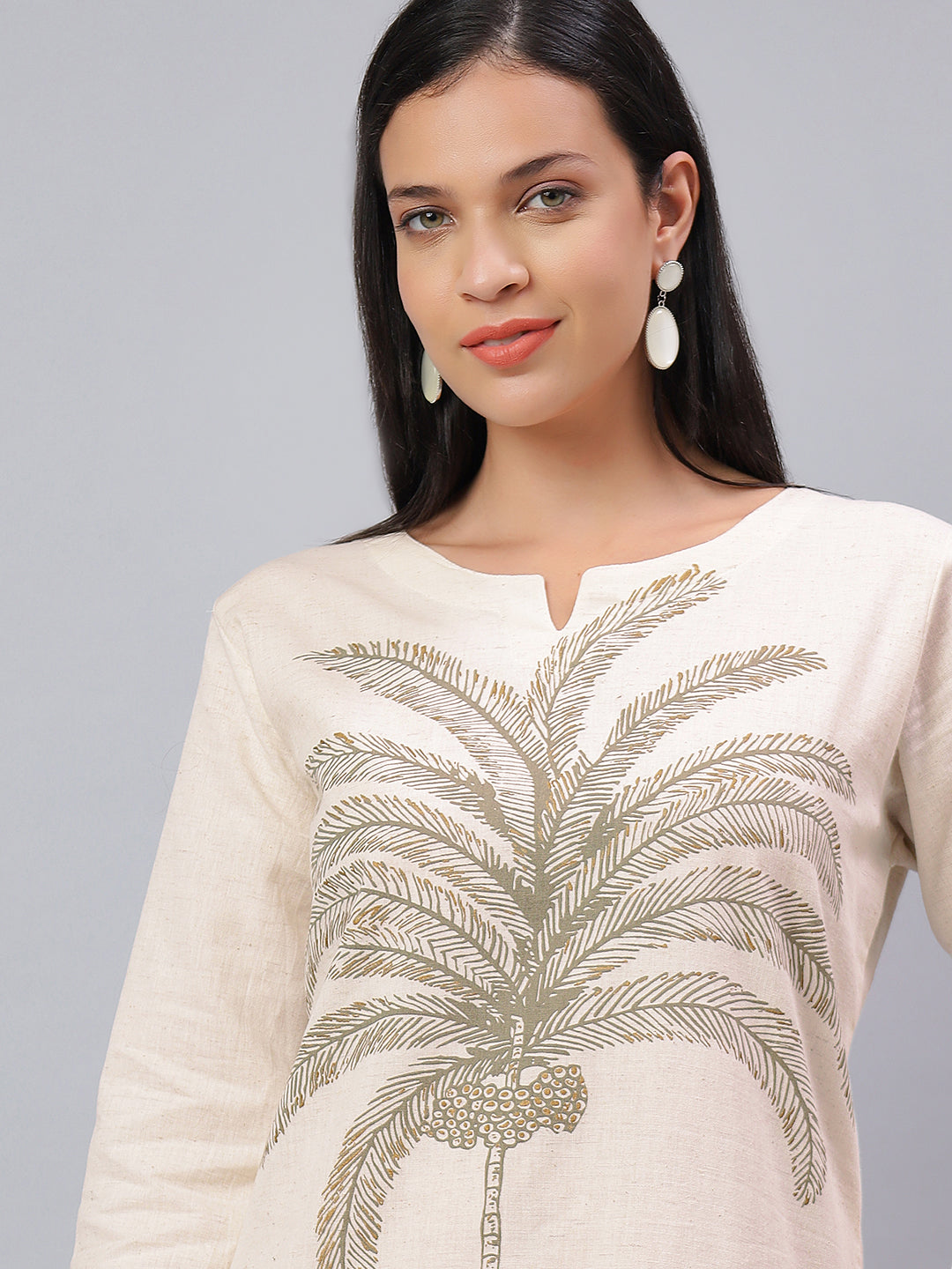 Floral Cotton Kurta Set with Pocket Power