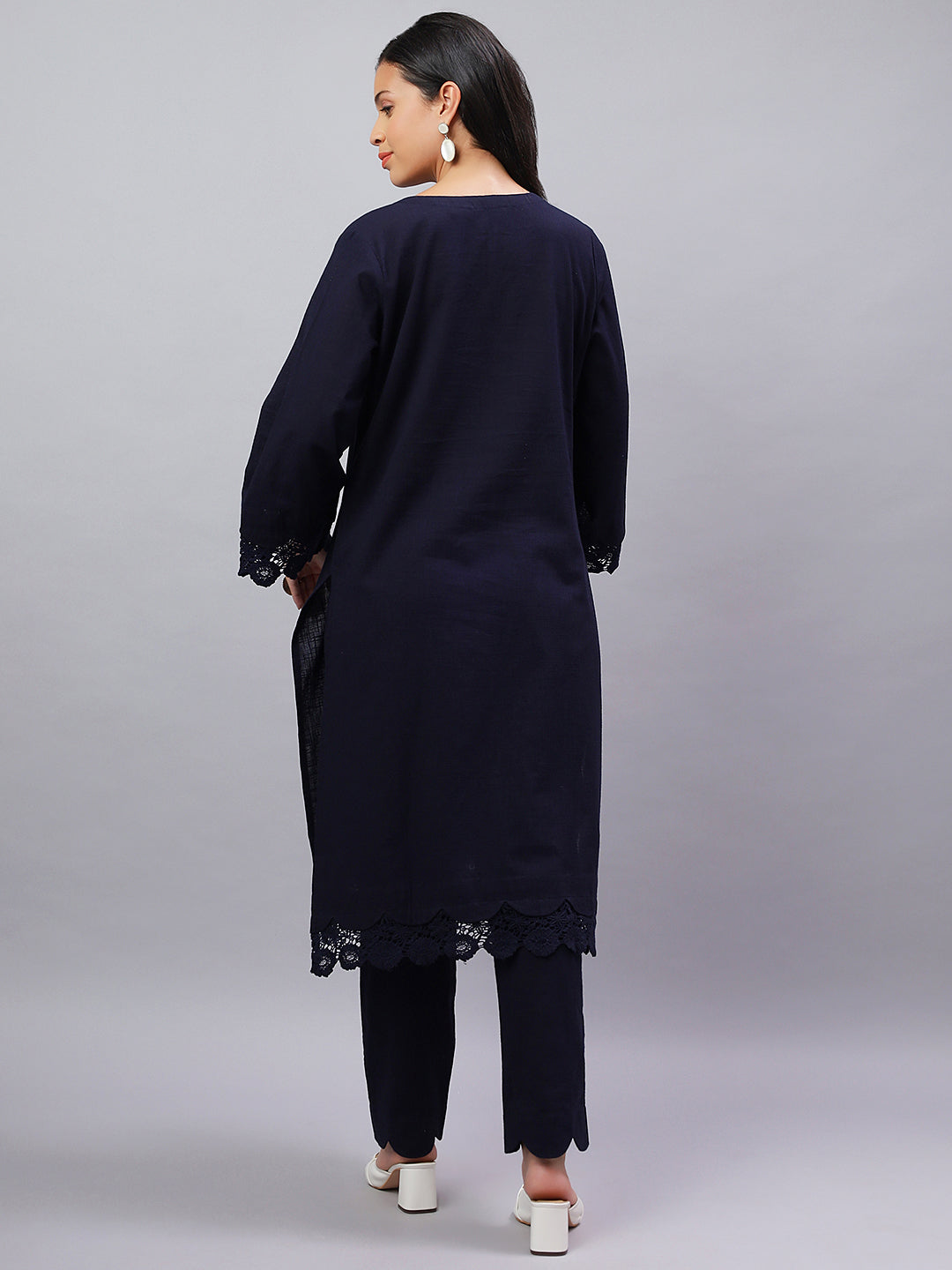 Timeless Navy Cotton Kurta Set