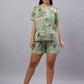 100% Cotton Sea Green Shirt & Shorts Set with All the Drama