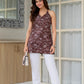 Brown Cotton Halter Neck Top with Back Tie