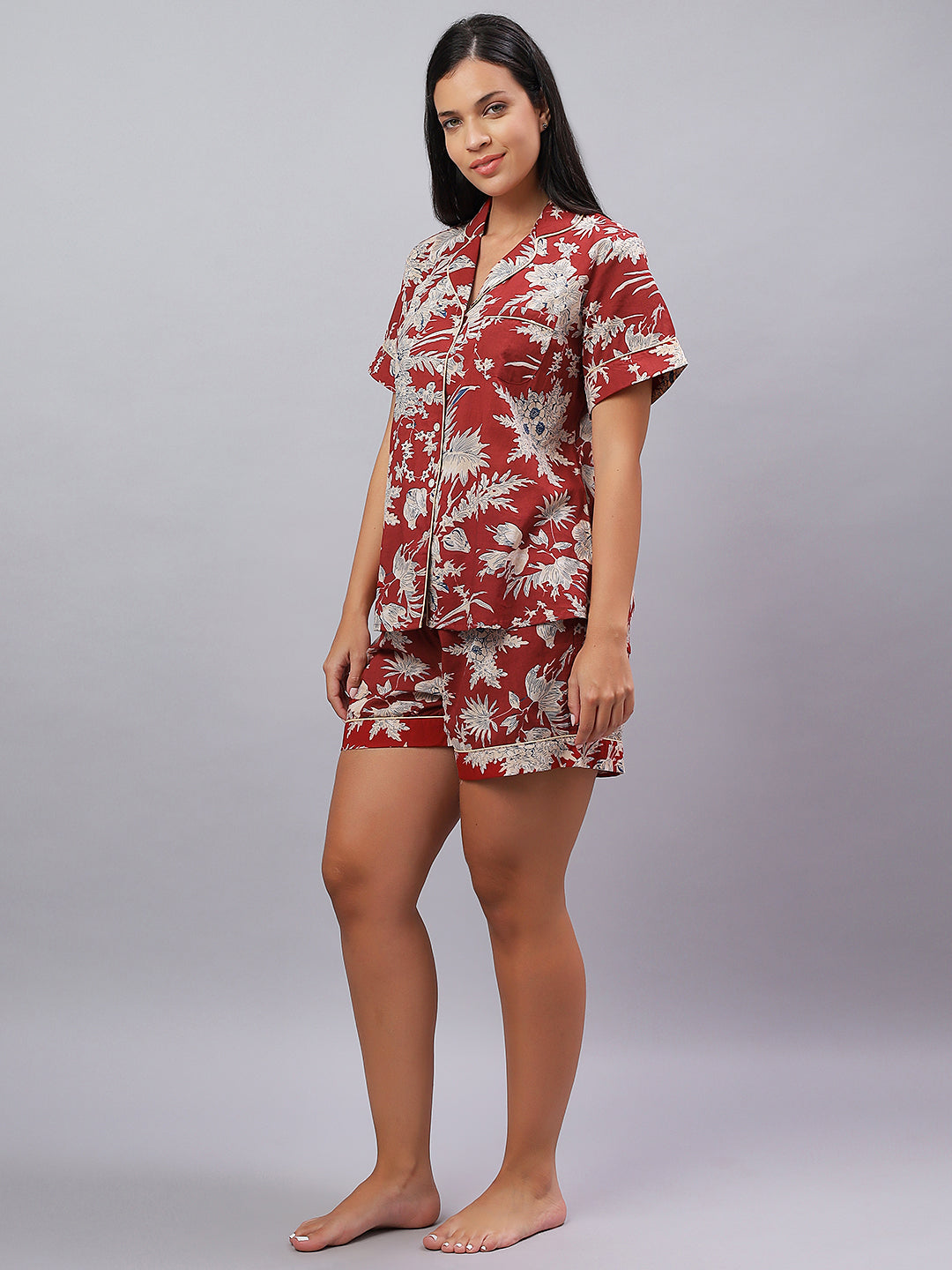 Red 100% Cotton Sleep Set with Bold Energy- Sleep in style