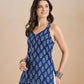 100% Cotton Blue Floral Printed Kurti - Vrishti