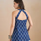 100% Cotton Blue Floral Printed Kurti - Vrishti