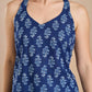 100% Cotton Blue Floral Printed Kurti - Vrishti