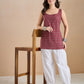 100% Cotton Maroon Printed Kurti - Kairavi