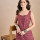 100% Cotton Maroon Printed Kurti - Kairavi