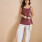 100% Cotton Maroon Printed Kurti - Kairavi