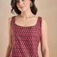 100% Cotton Maroon Printed Kurti - Kairavi
