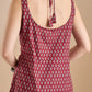 100% Cotton Maroon Printed Kurti - Kairavi