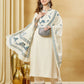 Off White Blue Floral Printed Kurta Set with Dupatta