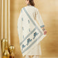Off White Blue Floral Printed Kurta Set with Dupatta