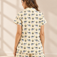 100% Cotton Women's Cream Camel Print Sleep Set