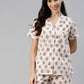 100% Cotton Blush Floral Shirt & Shorts Sleep Wear for Women
