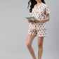 100% Cotton Blush Floral Shirt & Shorts Sleep Wear for Women