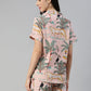 100% Cotton Women's Baby Pink Jungle Print Sleep Set