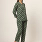 100% Cotton Green Leaf Printed Full Length Night Suit