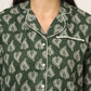 100% Cotton Green Leaf Printed Full Length Night Suit