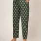 100% Cotton Green Leaf Printed Full Length Night Suit