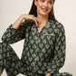 100% Cotton Green Leaf Printed Full Length Night Suit