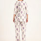 100% Cotton Lavender Floral Top & Pants Co-ord Set for Women