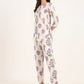 100% Cotton Lavender Floral Top & Pants Co-ord Set for Women