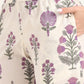 100% Cotton Lavender Floral Top & Pants Co-ord Set for Women