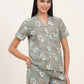 100% Cotton Grey Floral Night Suit for Everyday Comfort