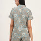 100% Cotton Grey Floral Night Suit for Everyday Comfort