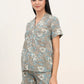 100% Cotton Grey Floral Night Suit for Everyday Comfort