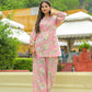 100% Cotton Blush Floral Kurta & Pants Co-ord Set for Women