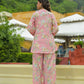 100% Cotton Blush Floral Kurta & Pants Co-ord Set for Women