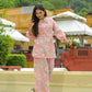 100% Cotton Blush Floral Kurta & Pants Co-ord Set for Women