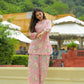 100% Cotton Blush Floral Kurta & Pants Co-ord Set for Women