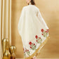 Off White Floral Printed Anarkali Kurta Set with Dupatta