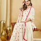 Aavinyaa Off White Heart Printed Kurta Set with Dupatta