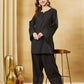 Aavinyaa Solid Black Farshi Suit Set for Women
