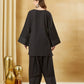Aavinyaa Solid Black Farshi Suit Set for Women