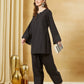 Aavinyaa Solid Black Farshi Suit Set for Women