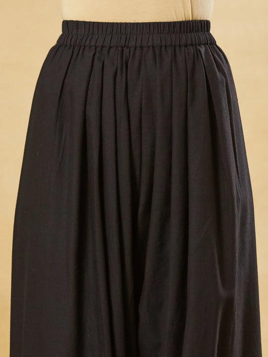 Aavinyaa Solid Black Farshi Suit Set for Women