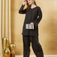 Aavinyaa Solid Black Farshi Suit Set for Women